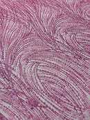 Fashion Glitter Design On A Mesh Lace Fabric/Prom.