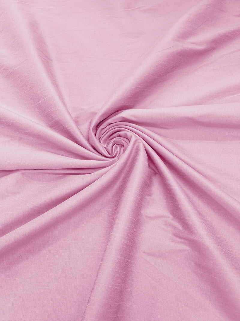 Pink - Polyester Dupioni Faux Silk Fabric/ 55” Wide/Wedding Fabric/Home Decor.