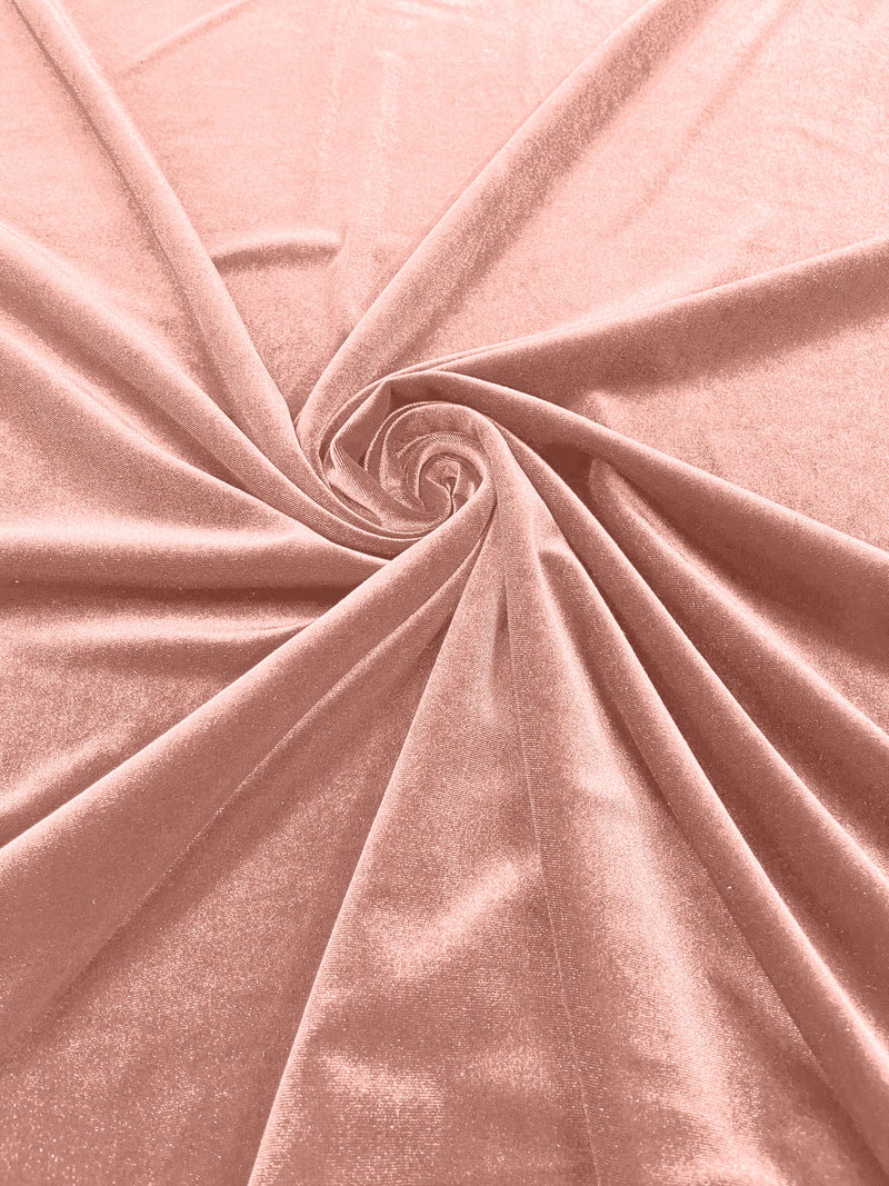 Pink Solid Stretch Velvet Fabric  58/59" Wide 90% Polyester/10% Spandex By The Yard.