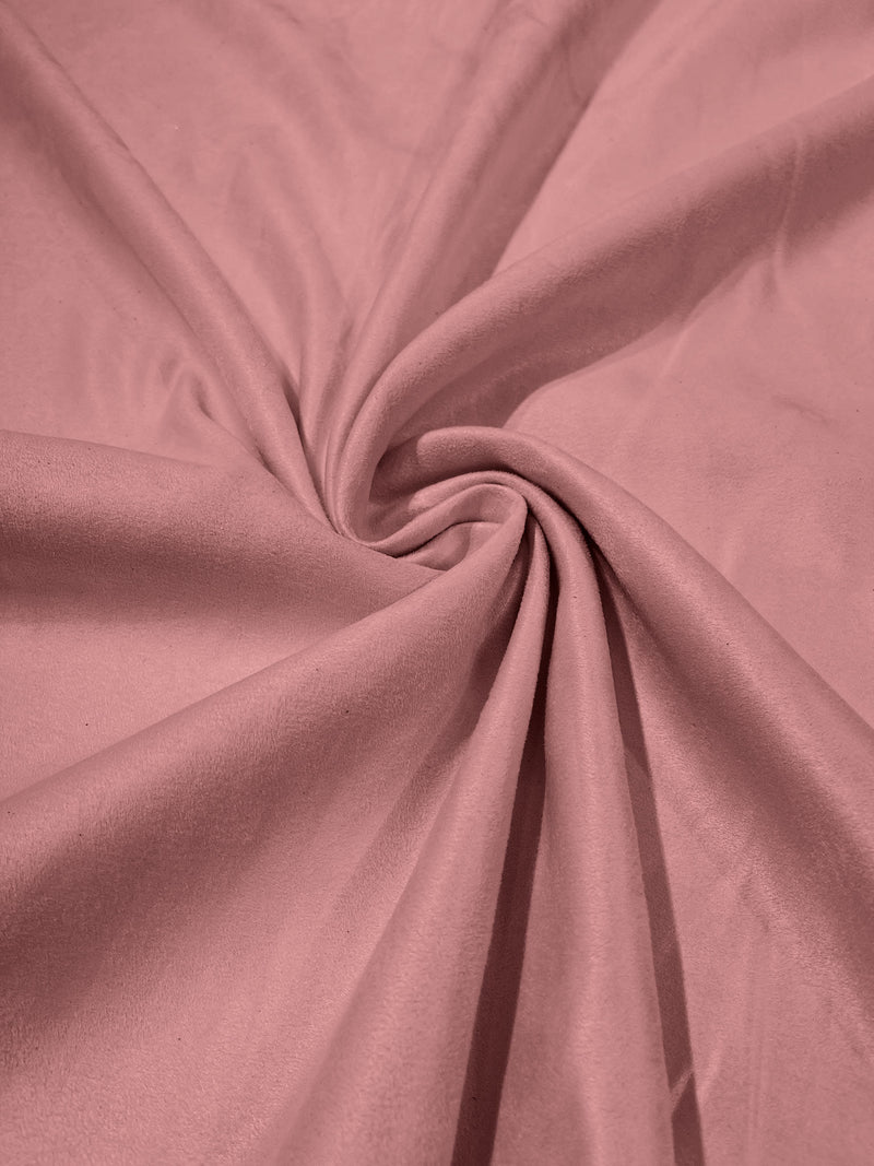 Pink Faux Suede Polyester Fabric | Microsuede | 58" Wide.