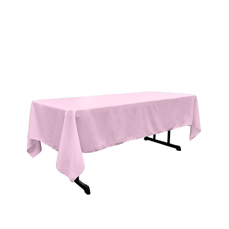 Pink Rectangular Polyester Poplin Tablecloth
