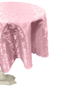 51" ROUND TABLECLOTH ROSES JACQUARD SATIN