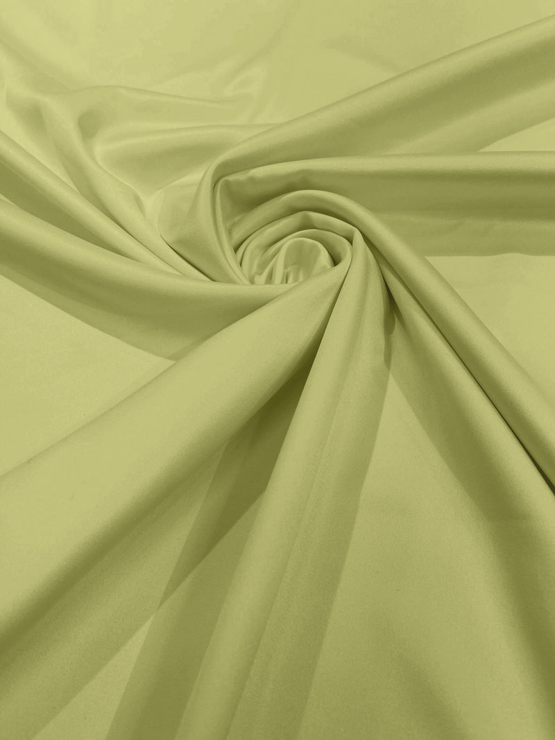 Pistachio Solid Matte Stretch L'Amour Satin Fabric 95% Polyester 5% Spandex/58" Wide/ By The Yard