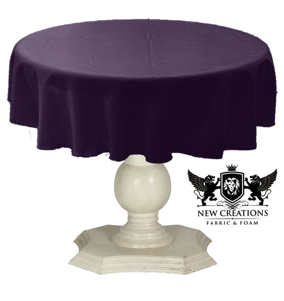 Tablecloth Solid Dull Bridal Satin Overlay for Small Coffee Table Seamless. Plum