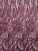 Vine/Root Sequin 4 Way Stretch Mesh Fabric, by The Yard.