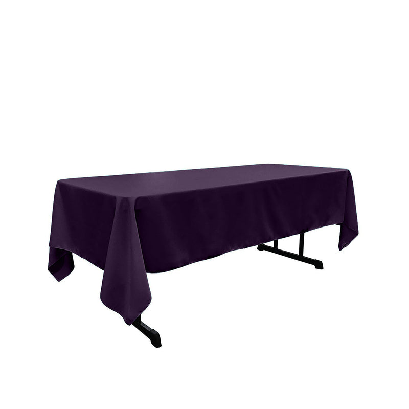 Plum Rectangular Polyester Poplin Tablecloth