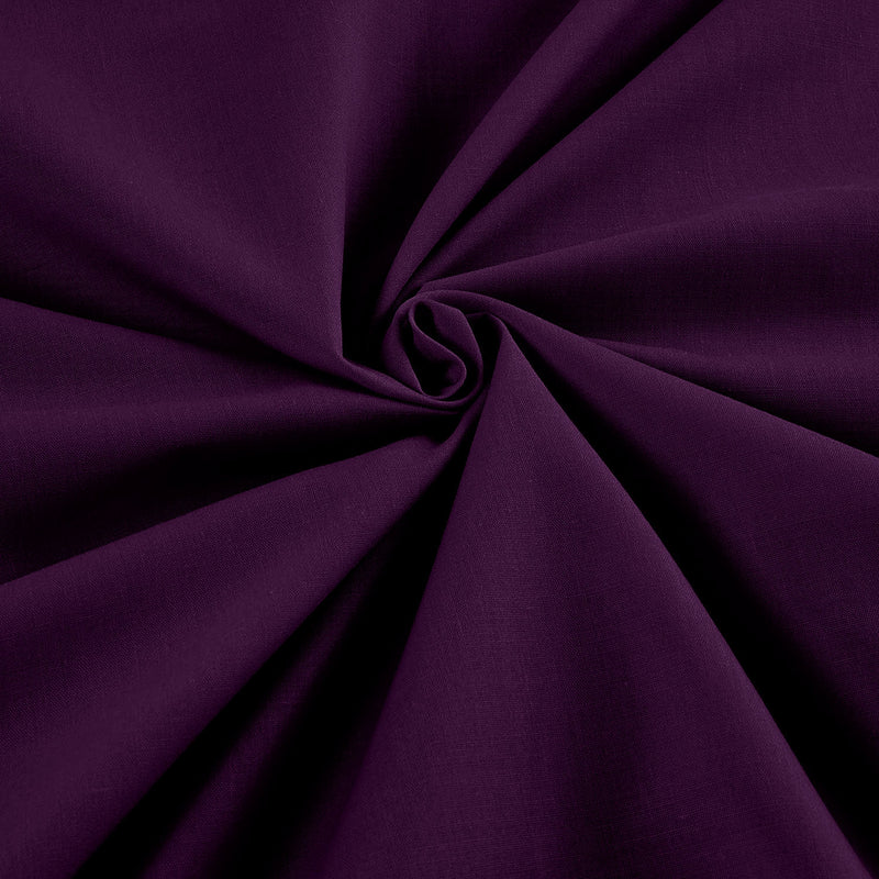 Plum - Solid Poly Cotton Fabric - Sold By The Yard 58"/60" Wide.