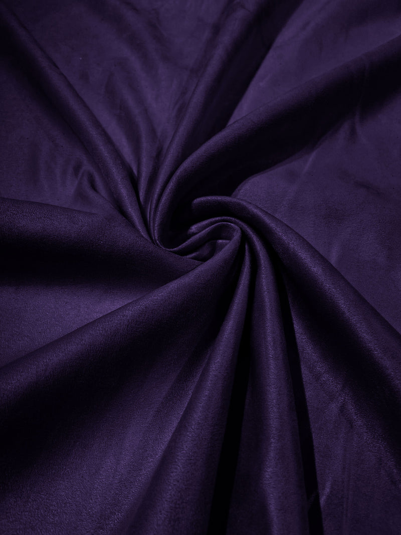 Plum Faux Suede Polyester Fabric | Microsuede | 58" Wide.