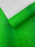 Glossy Two Tone Gator Fake Leather Upholstery, 3D Crocodile Skin Texture Faux Leather PVC Vinyl, 54" Wide