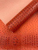 Gator Ostrich Embossed Vinyl Fabric  / 2 Tone Crocodile Ostrich Vinyl Leather 54" Wide