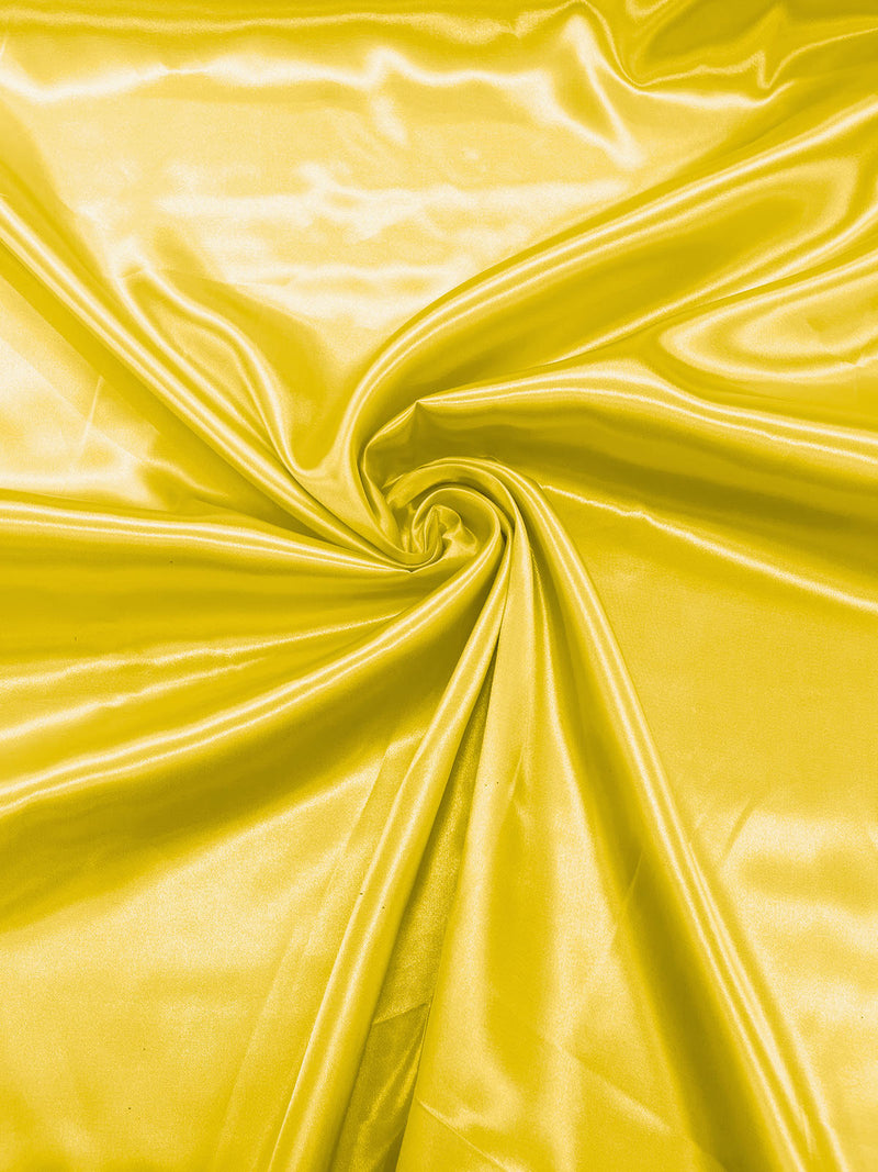 Pucci Yellow  - Shiny Charmeuse Satin Fabric for Wedding Dress/Crafts Costumes/58” Wide /Silky Satin