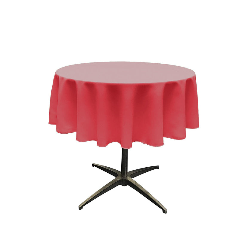 Puchi Coral Round Polyester Poplin Seamless Tablecloth - Wedding Decoration Tablecloth