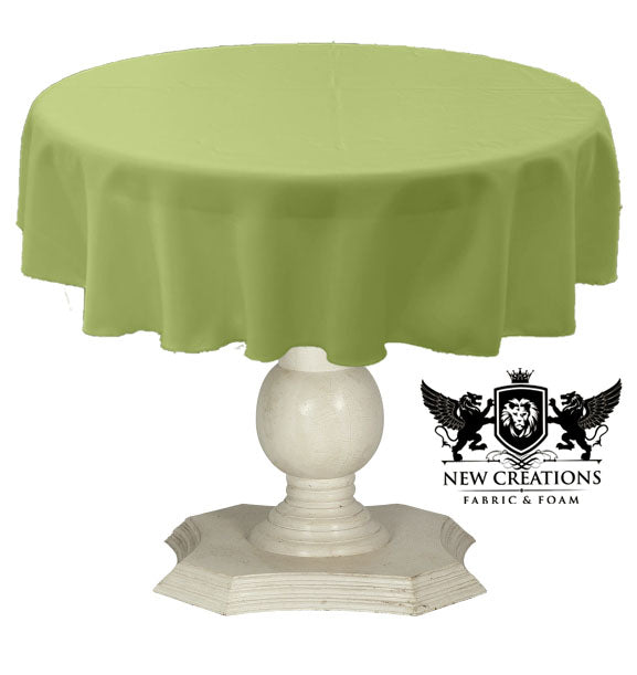 Tablecloth Solid Dull Bridal Satin Overlay for Small Coffee Table Seamless. Puchi Lime