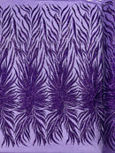 PHOENIX FEATHER SEQUIN ON STRETCH MESH FABRIC (By The Yard)