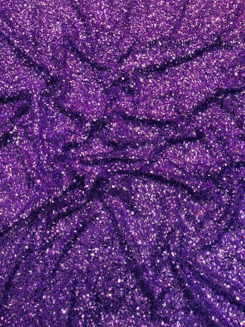 Sequin Eyelash Fringe Design Fabric, (By The Yard)