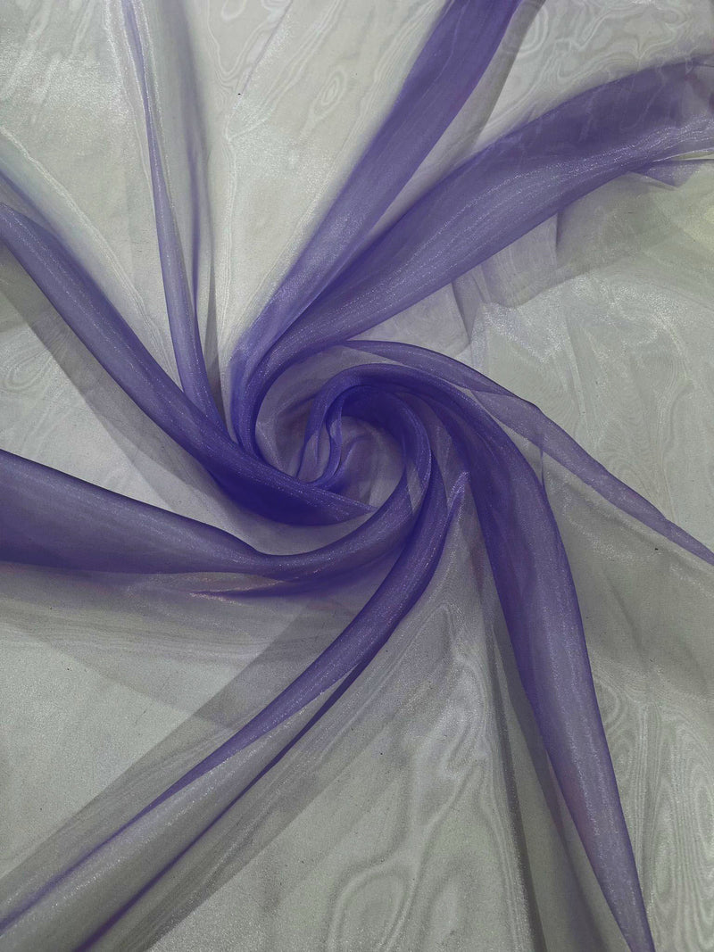 Purple Solid Light Weight, Sheer, See Through Crystal Organza Fabric 60" Wide ByTheYard.