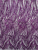 Vine/Root Sequin 4 Way Stretch Mesh Fabric, by The Yard.