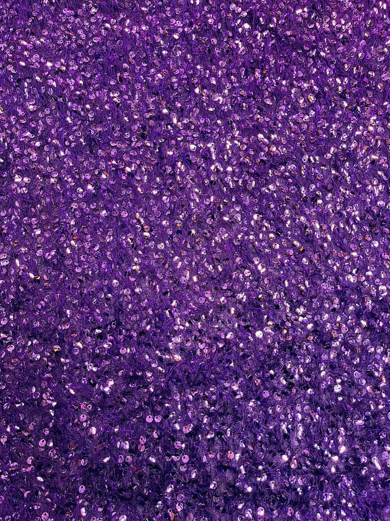 Sequin Eyelash Fringe Design Fabric, (By The Yard)