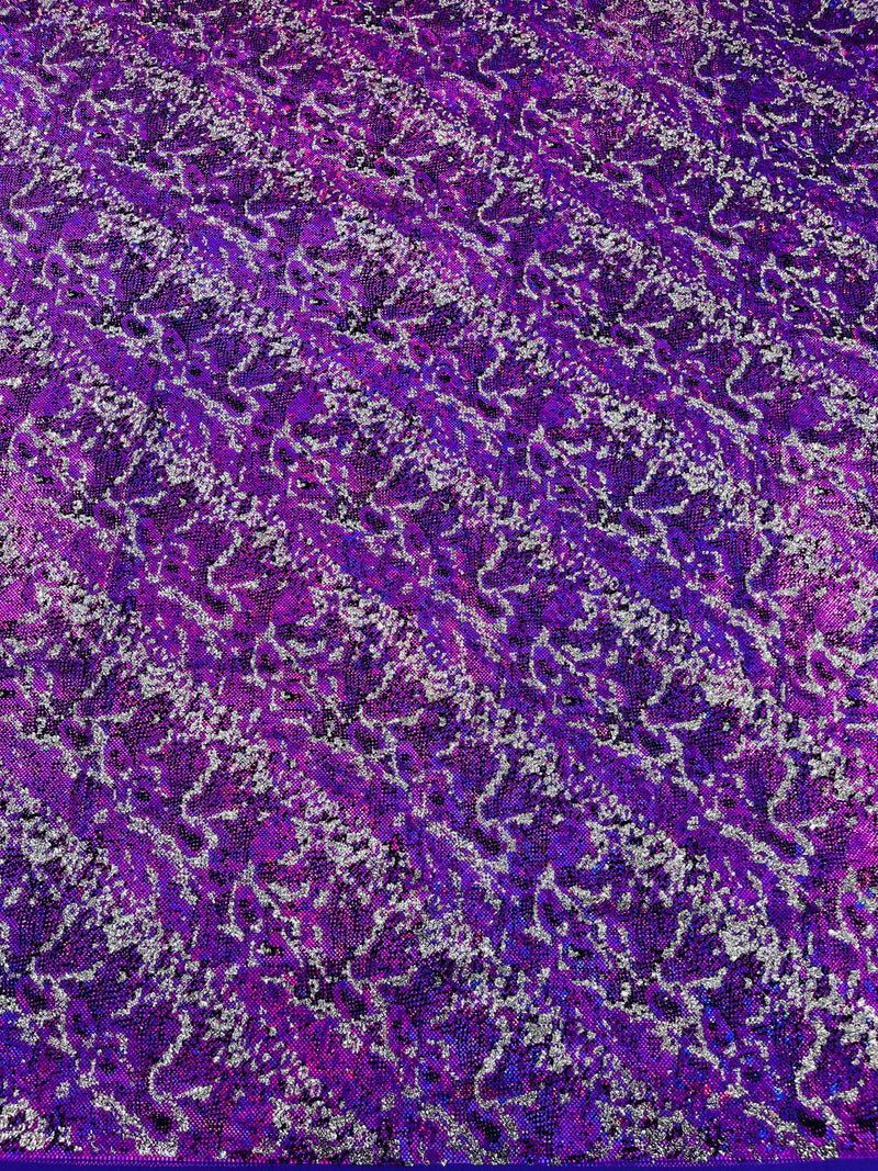 Snake Design Shattered Glass Nylon Spandex Fabric, 4-Way Stretch, by The Yard.