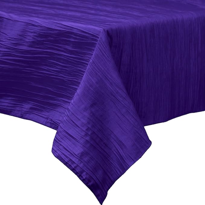 Rectangular Light Weight Accordion Design Crushed Taffeta Seamless Table Overlay. (58" Inches x 72" Inches)