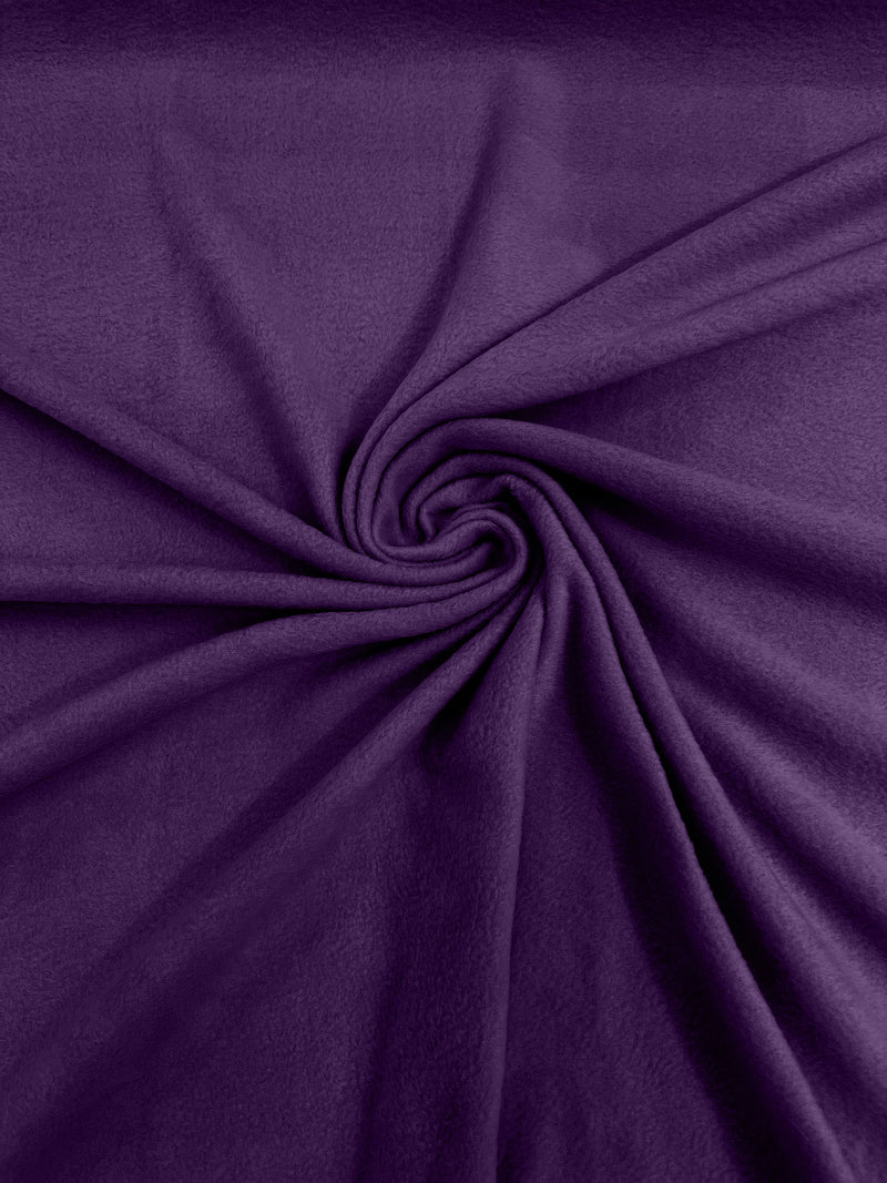 Purple Solid Polar Fleece Fabric Anti-Pill 58" Wide Sold by The Yard.
