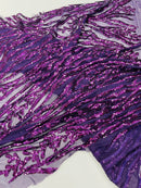 Vine/Root Sequin 4 Way Stretch Mesh Fabric, by The Yard.