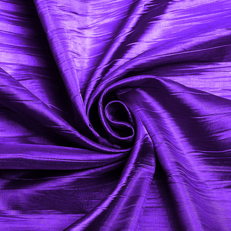 Purple - Crushed Taffeta Fabric - 54" Width - Creased Clothing Decorations Crafts - Sold By The Yard