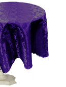 42" ROUND TABLECLOTH ROSES JACQUARD SATIN