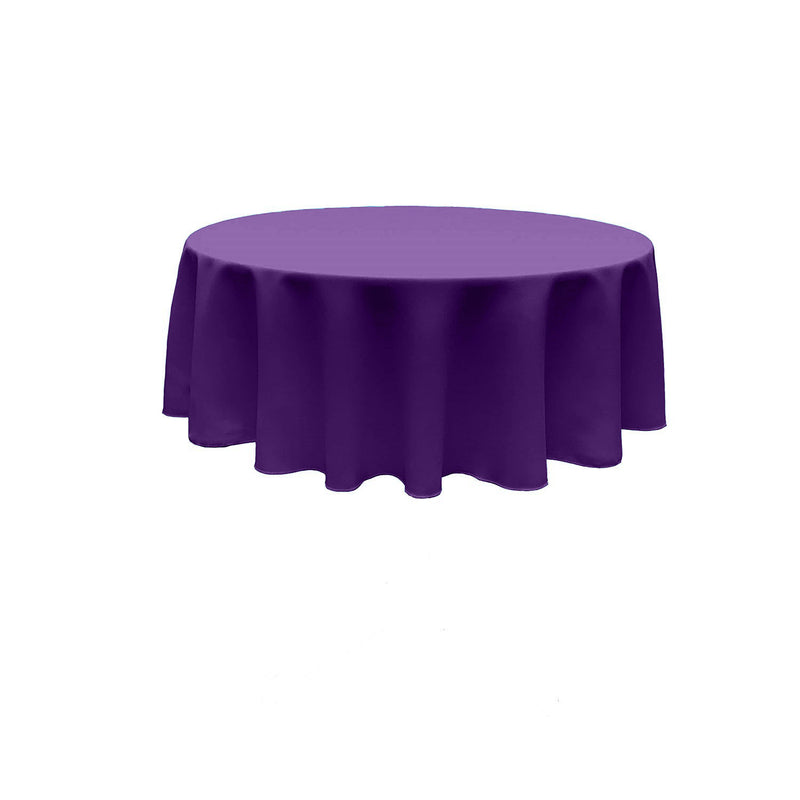 Purple Round Polyester Poplin Seamless Tablecloth - Wedding Decoration Tablecloth