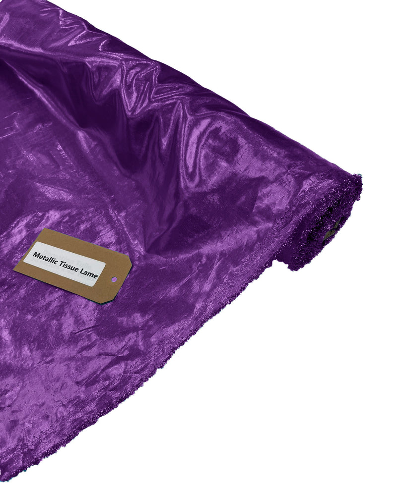Purple Tissue Lame Fabric for Wedding Draping, Lightweight and Shiny, Craft Supplies.