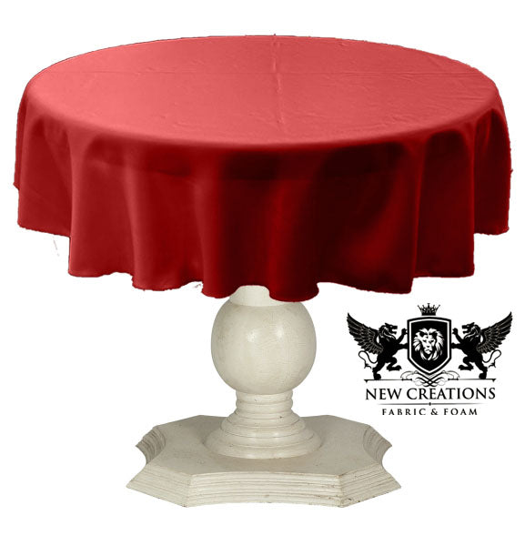 Tablecloth Solid Dull Bridal Satin Overlay for Small Coffee Table Seamless. Red