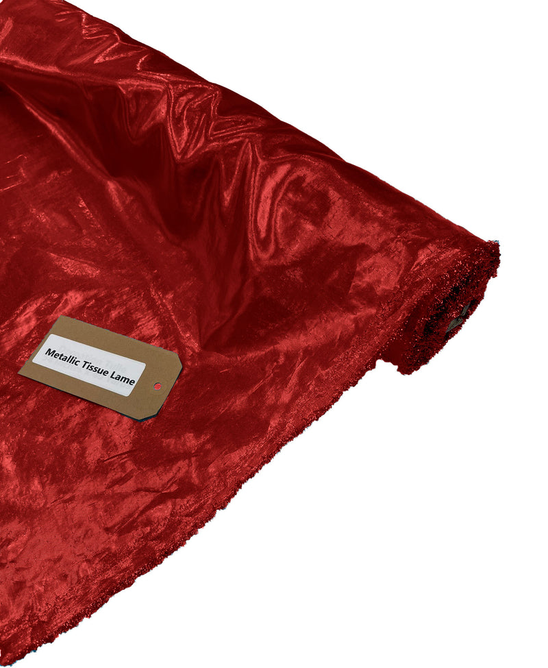 Red Tissue Lame Fabric for Wedding Draping, Lightweight and Shiny, Craft Supplies.