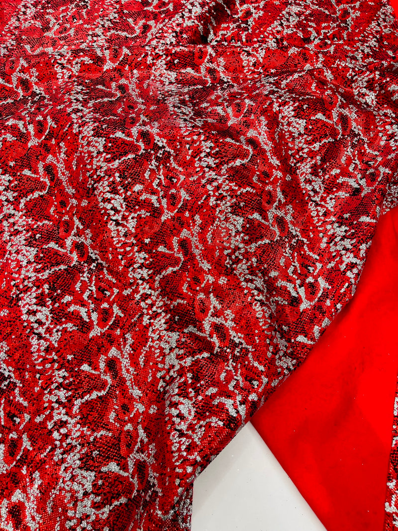 Snake Design Shattered Glass Nylon Spandex Fabric, 4-Way Stretch, by The Yard.