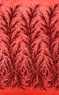 Feather Wing Shiny Sequin Design on a 4 Way Stretch mesh Fabric-Prom-Sold by The Yard.