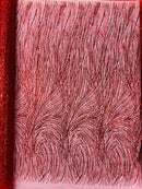 Fashion Glitter Design On A Mesh Lace Fabric/Prom.