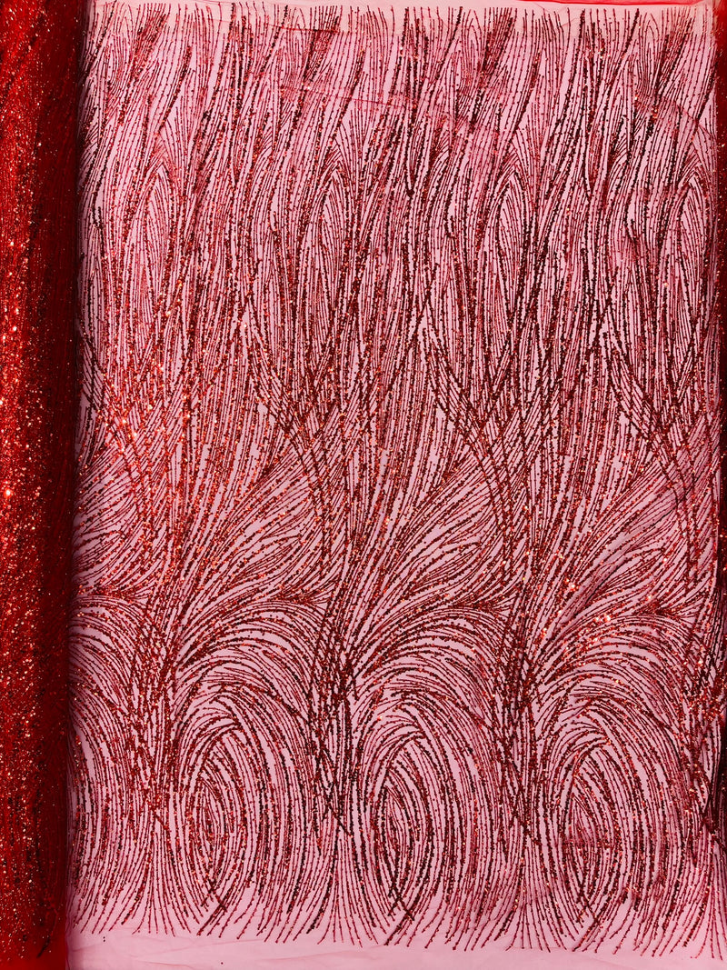 Fashion Glitter Design On A Mesh Lace Fabric/Prom.