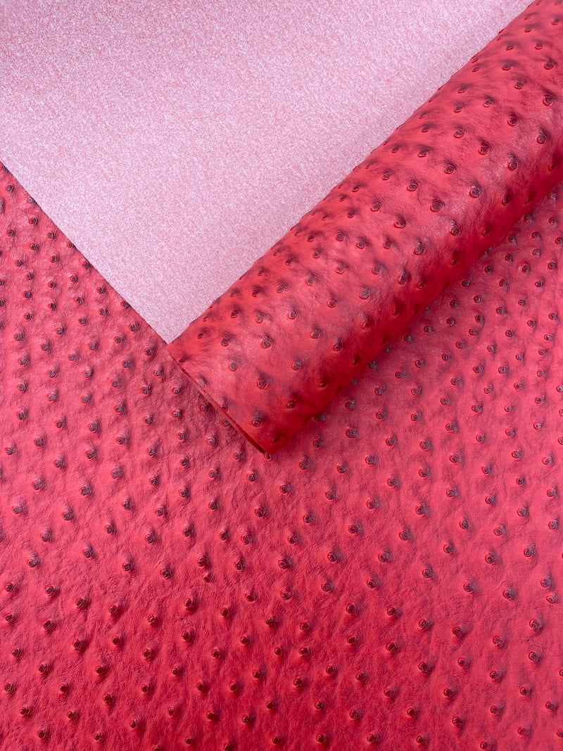 Classic Ostrich Upholstery Vinyl Fabric / Faux Leather Accessories Crafting Apparel Upholstery Vinyl Fabric 54" Wide.
