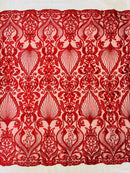 HEAVY DAMASK BEADED LACE (By The Yard)