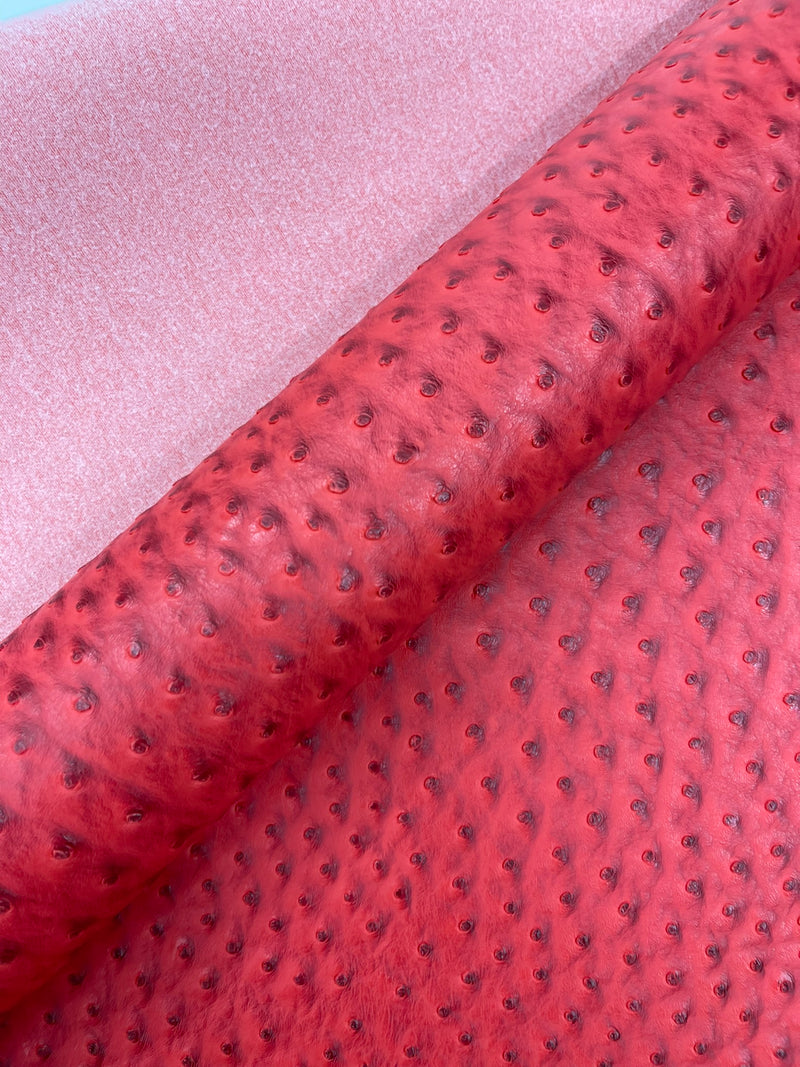 Classic Ostrich Upholstery Vinyl Fabric / Faux Leather Accessories Crafting Apparel Upholstery Vinyl Fabric 54" Wide.