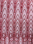 Luxury Chain Geometric Beaded Lace, by The Yard.