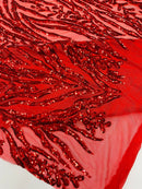 Vine/Root Sequin 4 Way Stretch Mesh Fabric, by The Yard.