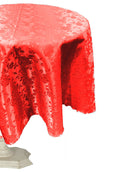 45" ROUND TABLECLOTH ROSES JACQUARD SATIN