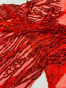 Vine/Root Sequin 4 Way Stretch Mesh Fabric, by The Yard.