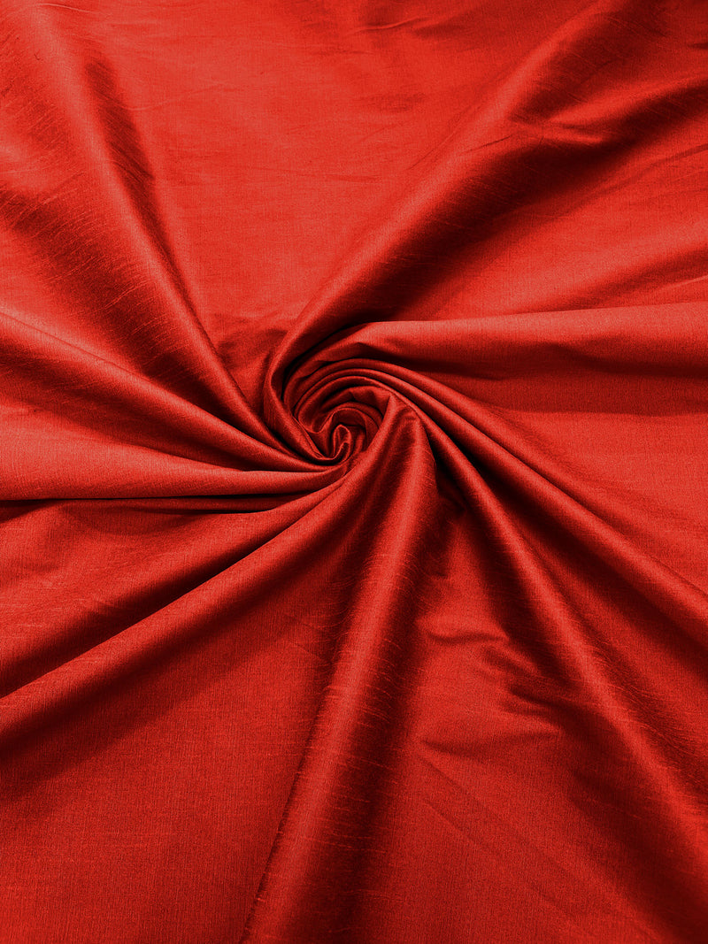 Red - Polyester Dupioni Faux Silk Fabric/ 55” Wide/Wedding Fabric/Home Decor.