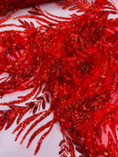 Luxury Festival Beaded Vine Lace Fabric, by The Yard.