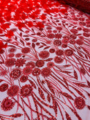 Luxury 3D Floral/Butterfly Beaded lace, by The Yard.