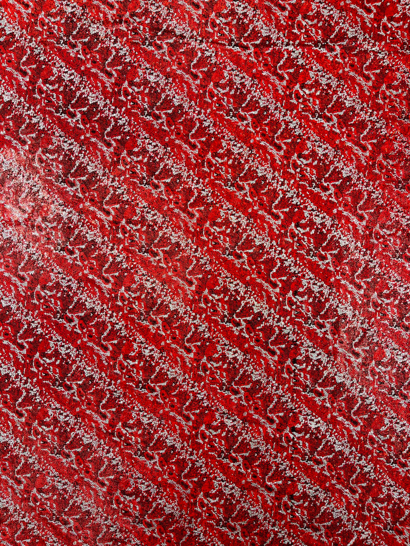 Snake Design Shattered Glass Nylon Spandex Fabric, 4-Way Stretch, by The Yard.