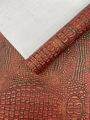 Metallic Gator Vinyl Fabric 54" Wide / Upholstery Crafting Accessories Applications Faux Leather PVC.
