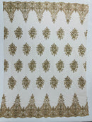 Classic Beaded Damask Lace, by The Yard.
