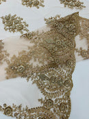 Classic Beaded Damask Lace, by The Yard.